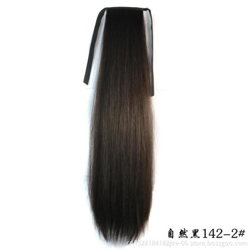 hot sale synthetic yaki straight drawstring ponytail, medium length kinki straight hair drawstring ponytail